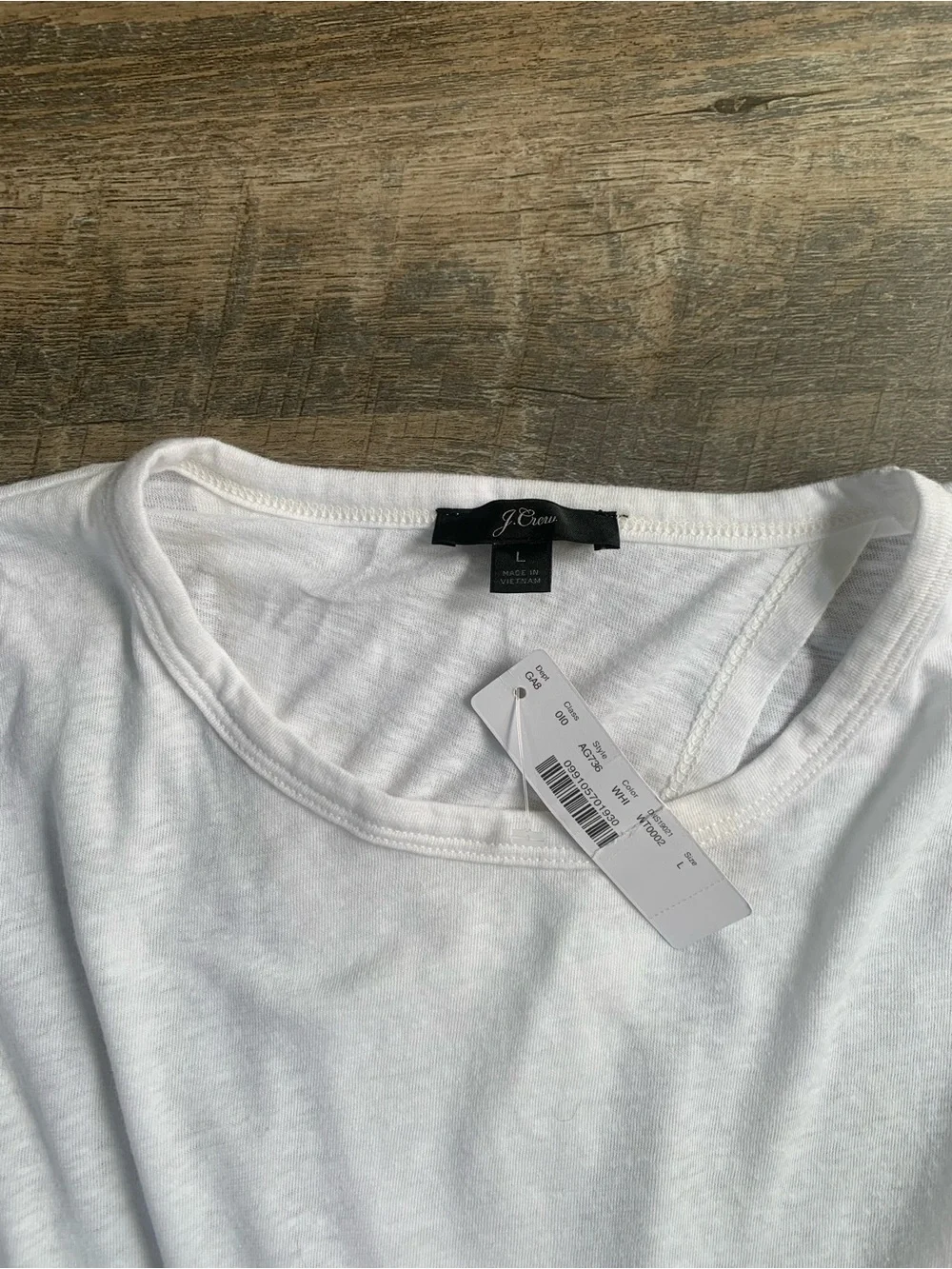 Classic JCrew Women's Long-Sleeve Athlesuirw Crewneck Top - White